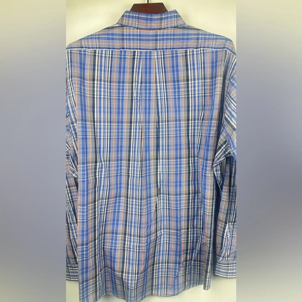 Ralph Lauren Shirt Men's XXL Button Up Long Sleeve Custom Fit Blue‎ Polo Pony